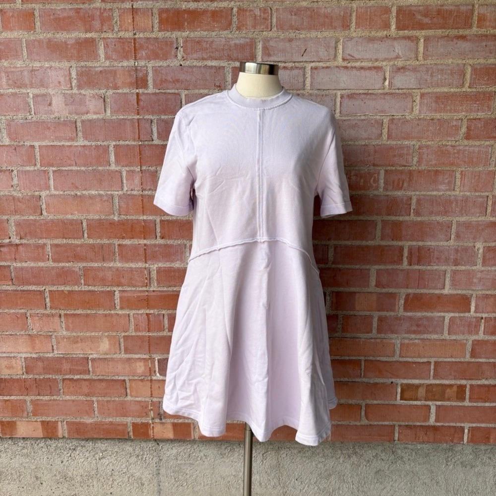 Sweaty Betty Revive T-Shirt Dress Women's M 8-10 Lavender Drop Waist Sweater